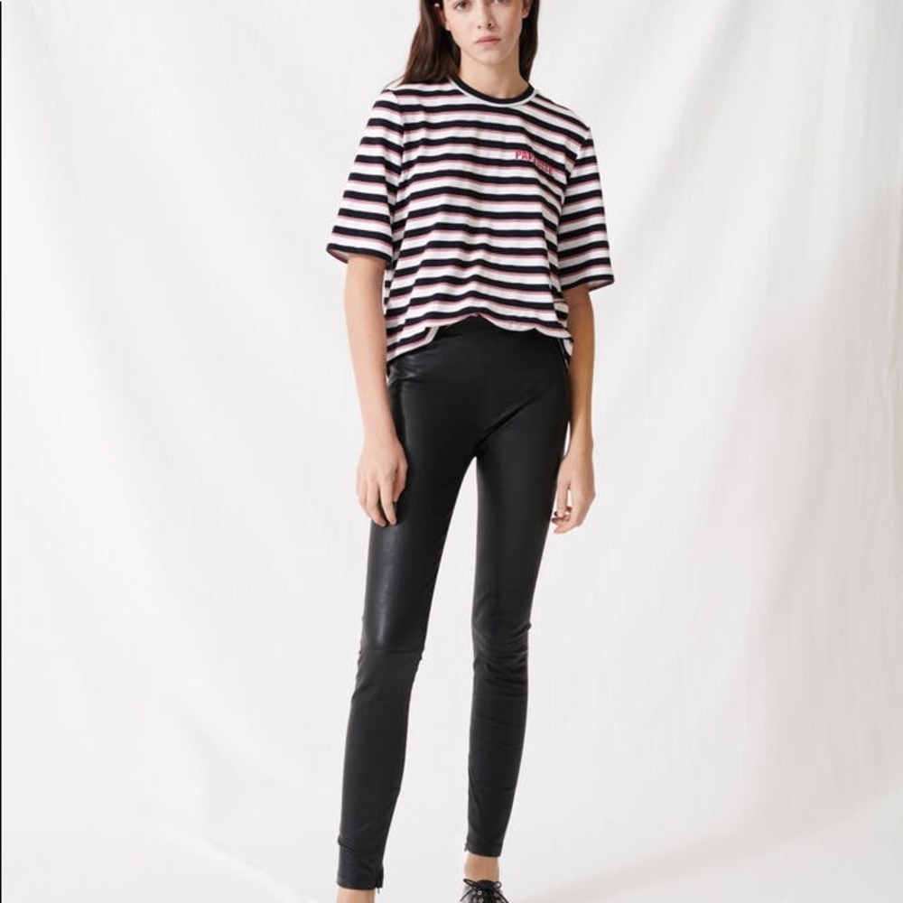 MAJE HIGH WAISTED LAMB LEATHER LEGGING